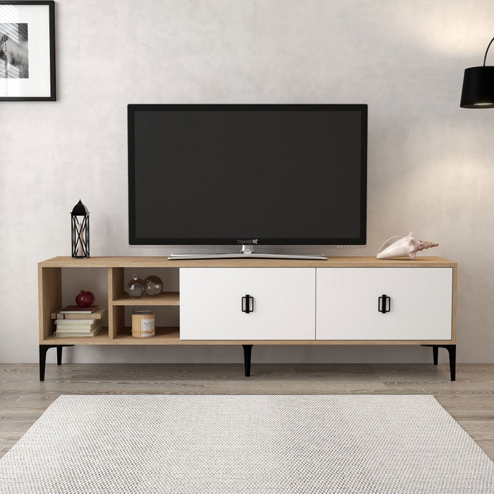 Hanah Home Era 3804 Soporte para TV Roble Zafiro y Blanco Hanah Home Era 3804 Soporte para TV Roble Zafiro y Blanco